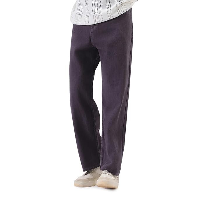 Men's Loose Mid Rise Jeans Purpple