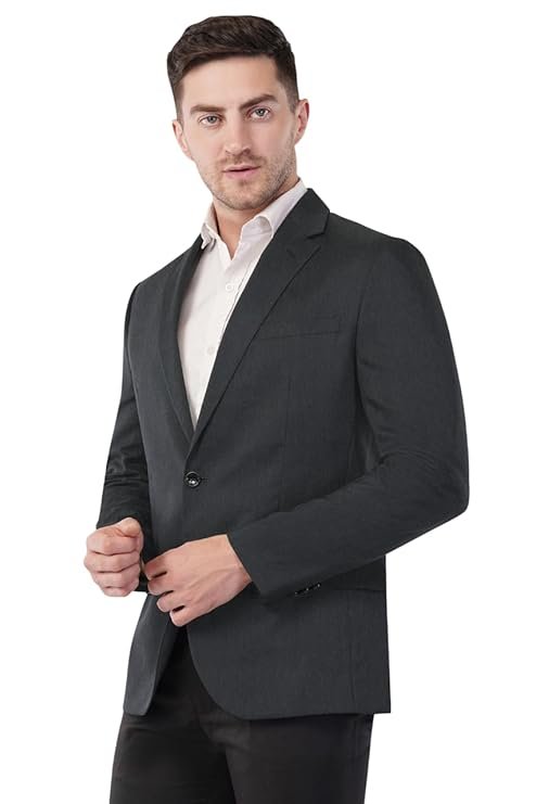 Men's Formal Blazer, Obsidian Charcoal