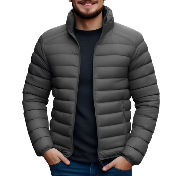 Men's Bomber Nylon Jacket, Grey