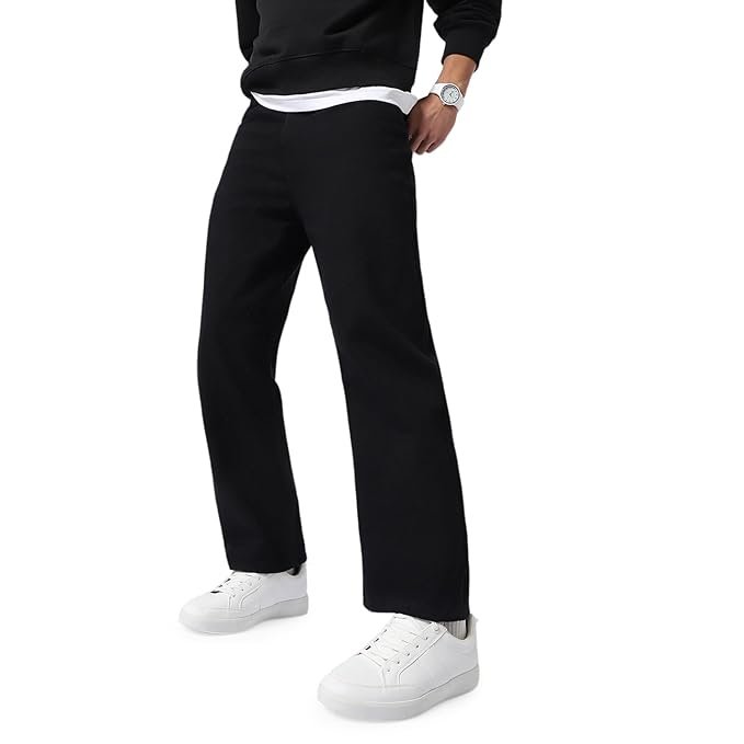 Men's Loose Mid Rise Jeans Black