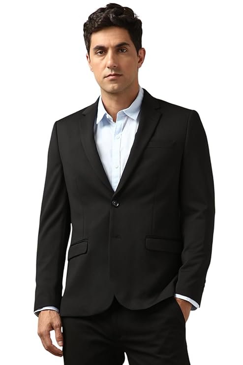 Men's Neo Slim Knit Textured Blazer, Black