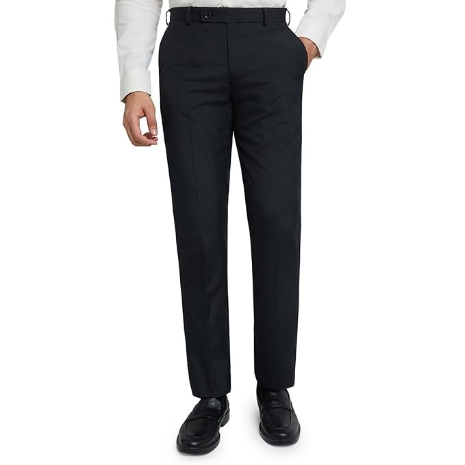 Men's Checks Pattern Formal Trouser, Black