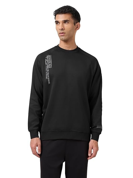 Men's Full Sleeve Active Out Sweatshirt, Black