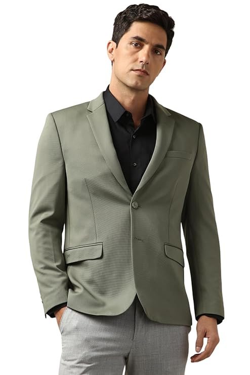 Men's Neo Slim Knit Textured Blazer, Light Olive