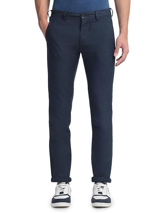 Men's Mid Rise Slim Pants, Blue