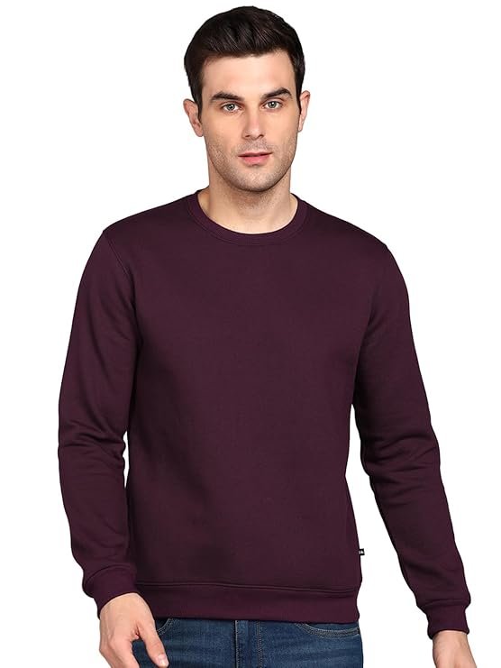 Men's Cotton Round Neck Full Sleeve Sweatshirt, Purple