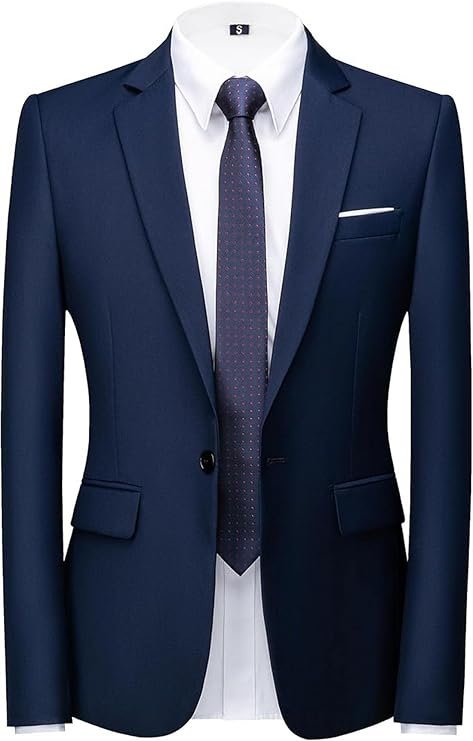 Men's Stylish Party Casual Breasted Blazer, Royal Blue