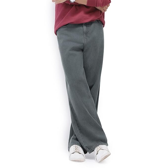 Men's Loose Mid Rise Jeans Grey