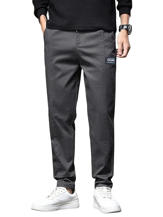 Men's Regular Fit Casual Trouser, Grey