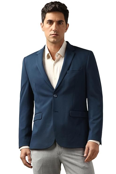 Men's Neo Slim Knit Textured Blazer, Navy Blue