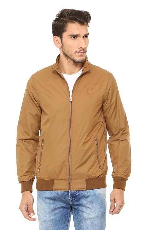 Men's Polyester Casual Jacket, Brown