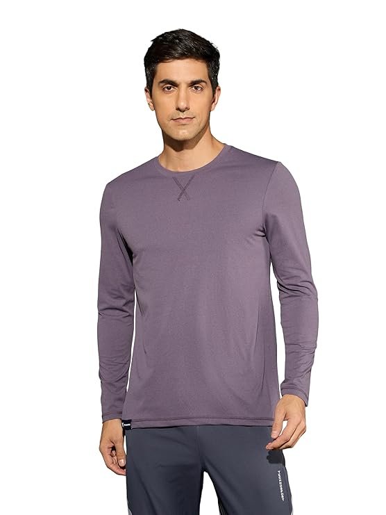 Men's Crew Neck Full Sleeve T-Shirt, Purple