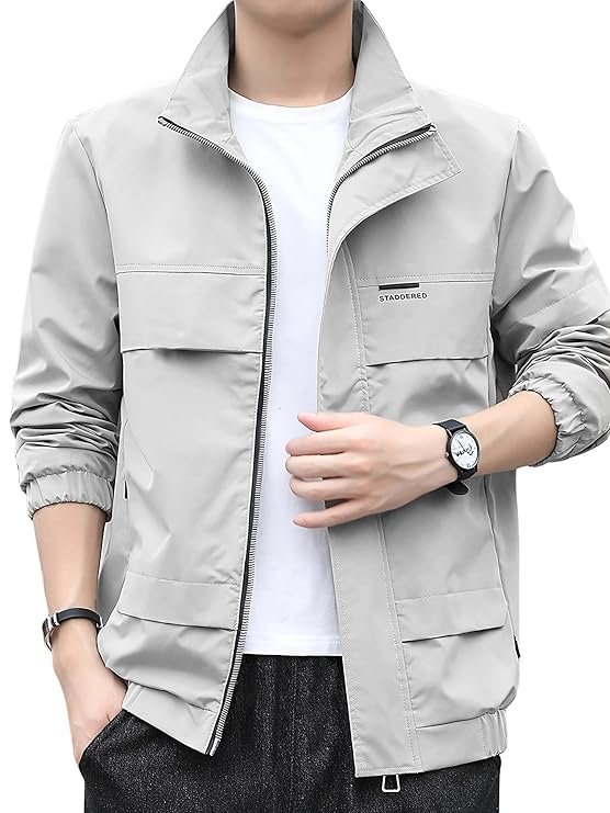 Lightweight Outwear Jacket, Grey